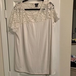 White shirt with lace detail